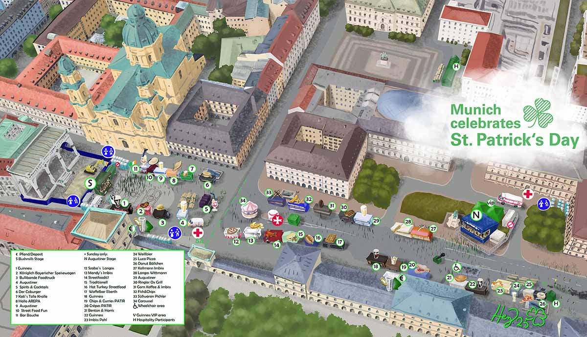 St. Patrick's Day Übersichtsplan