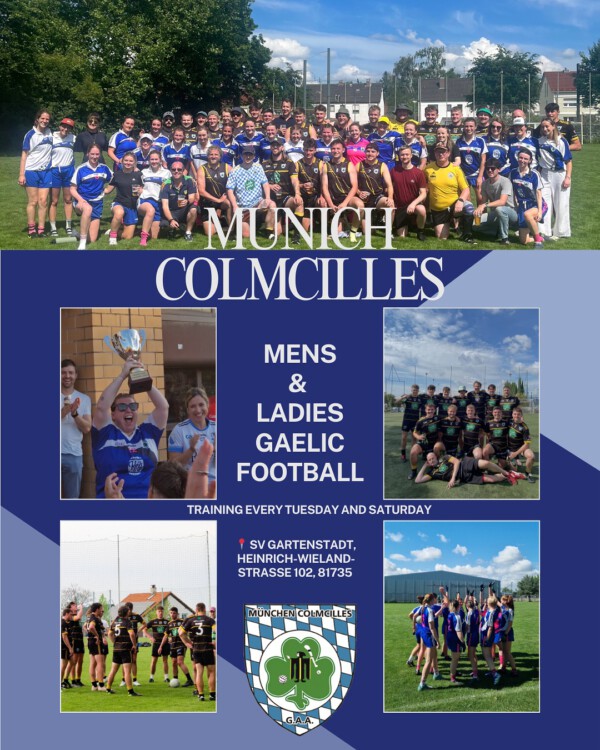 ☘️☘️☘️Proudly keeping the Irish spirit alive through sport and community, Munich Colmcilles are delighted to be celebrating Irelands national day in Munich this weekend! It is the biggest event we are part of every year!
We are running the Augustiner (stall nr 9) and can’t wait to welcome you all and cheers to a great celebration.
We encourage the love of the Irish National sports abroad and travel all around Europe competing against other major cities. All skill levels are welcome and we foster a community of support and inclusion. Come down and join us for a bit of craic !
(Fun Fact - Our women’s Gaelic football team are current reigning champions in Central East Europe region for the second year running!)☘️☘️☘️